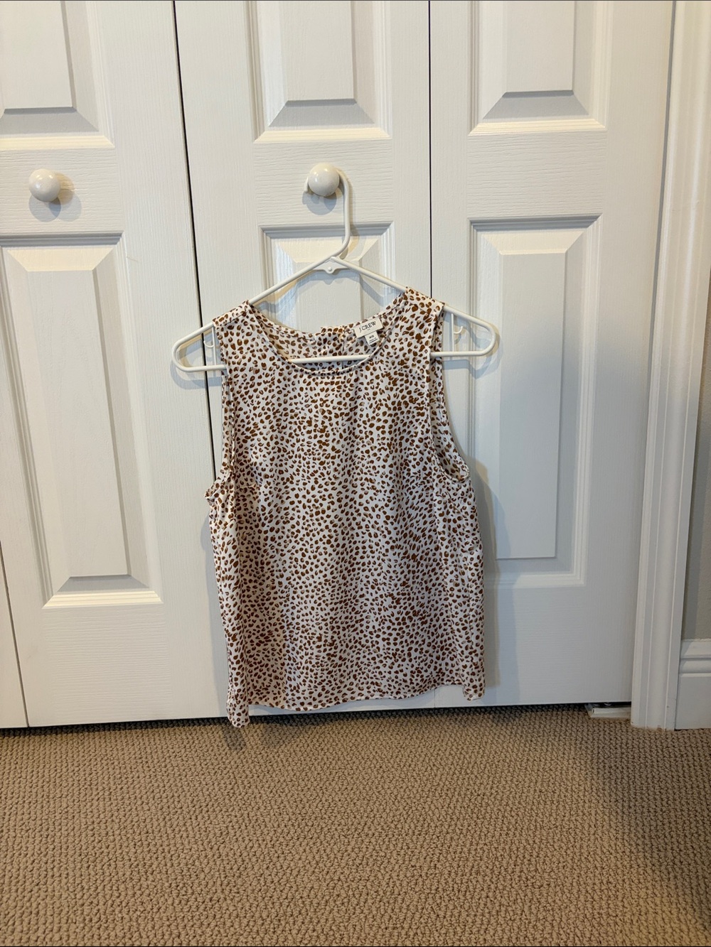 J. Crew Brown and White Leopard Print Tank